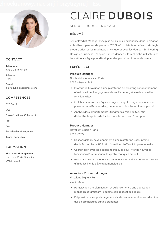 CV optimisé pour les ATS généré par FitMyCV