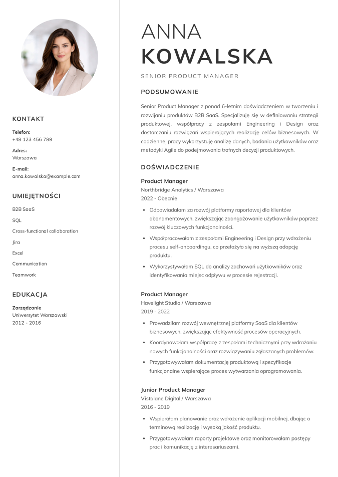Zoptymalizowane pod ATS CV wygenerowane przez FitMyCV